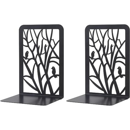 Metall Bokstøtter (Svart), 1 Par Barnebokstøtter, Tre Design