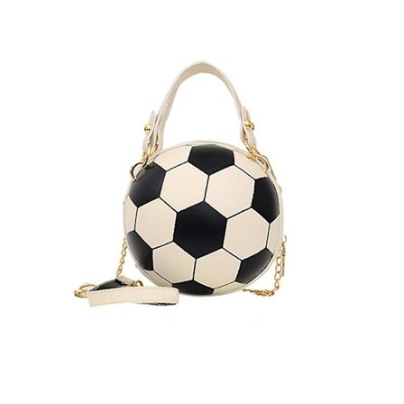 Ball Håndveske Personlighet Kvinne Lær Fotball Basketball Veske Ball Purses(FOTBALL)