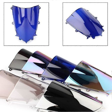 Vindruta för Yamaha Yzf R6 600 R7 700 Yzfr6 Yzfr7 2017-2022 Dubbel Bubbla Vindruta Motorcykeltillbehör Kåpa Deflektor Blå