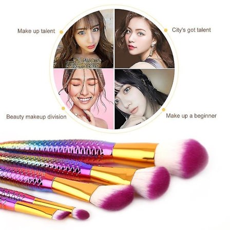 5 stk Sjøjentehale-håndtak Design Fargerike Sminkekoster