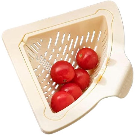 Magneettinen kolmiomainen tiskialtaan kulmateline siivilällä, käännettävä ja taitettava jätekeräin, suodatinkori monitoimiseen säilytykseen ja 