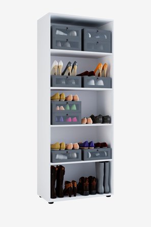 VCM - Vcm Skoskap Vandol I uten dører og 5 hyller - Hvit - Skoskap - Fra Homeroom