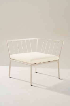 Jotex - Sofamodul Hjørne Beige/hvit pute - MENTON - Kjøp Hagesofaer & hagebenker hos Jotex