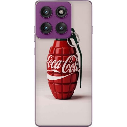 Kompatibel Mobilcover til Motorola Motorola Edge 60 Pro Kunstnerisk illustration af Coca Cola granatæble i rødt og grønt, pop art inspireret motiv