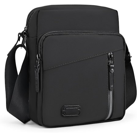 Axelväska Herr Crossbody Väska med Justerbar Rem Lätt Vattentät Messenger Bag med Flera Fickor Cross Body Väska för Dagligen