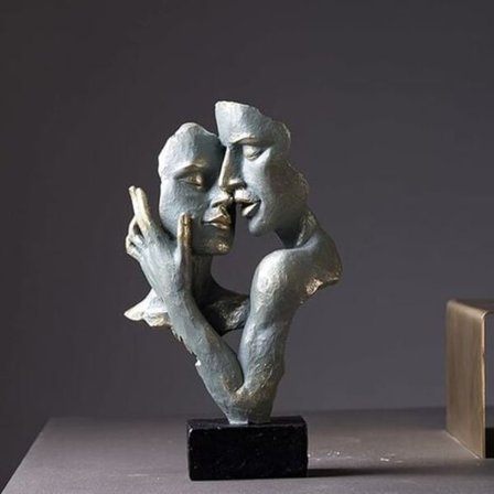 1 stk. Romantisk Resin Par Statuette, Hjemme Dekoration Statuette Moderne og Enkel Abstrakt Figur, Dekorative Statuetter Moderne Deco Skulptur (