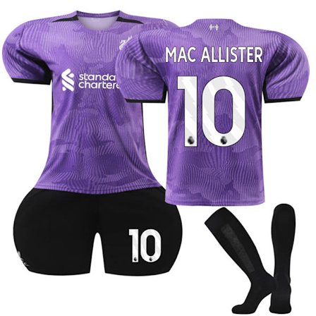 2023-2024 Liverpool Borte Barn Fotballdrakt Kit nr 10 Mac Allister