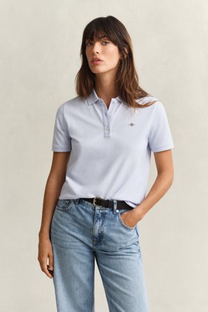GANT Damen Regular Fit Poloshirt (S) Hellblau