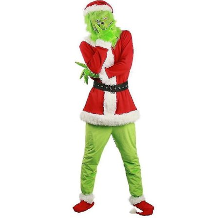 Mng Jul Voksen The Grinch Kostume Jul Cosplay Udklædning Fest Sæt
