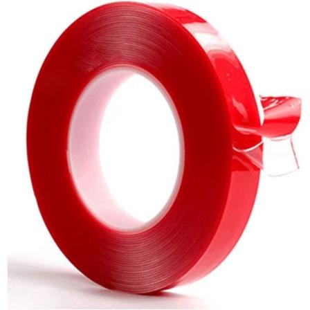 3 m klar kjæledyrakryl dobbeltsidig tape 3 m lang, 10 mm bred, 1 mm tykk varmebestandig for 220v LED-stripe opptil 14 mm