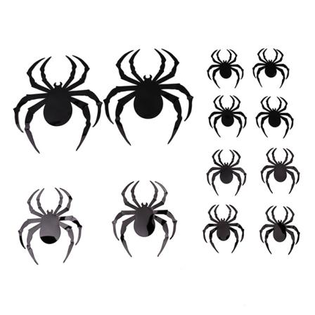 12 St Halloween Ihåliga Spider Shape Stickers Party Filt Deco