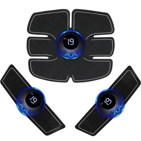 EMS Abdominal Belt ABS Stimulator Pulse Muscle Trainer Arm and Leg Training Office Home Gym Fitness USB Rechargeable USB6Pack3in1