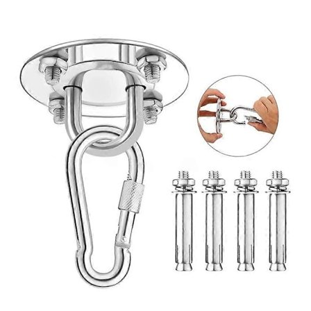 Kattokoukku, ruostumattomasta teräksestä valmistettu kääntyvä koukku, U-koukku riippumatolle ja tuolille