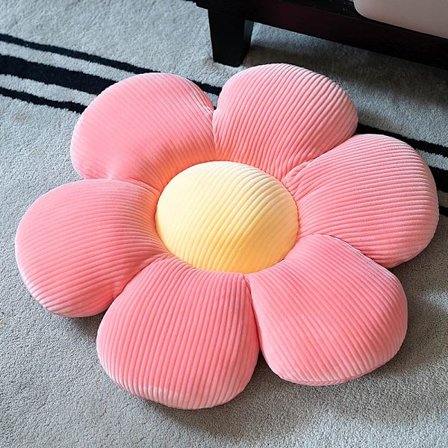 Blomstergulvputepute for jenteromsdekor Puter til lesing Uformell komfort Plysjpute Sofa Tatami Bil Hjemmedekorpute (40x40cm, Farge)