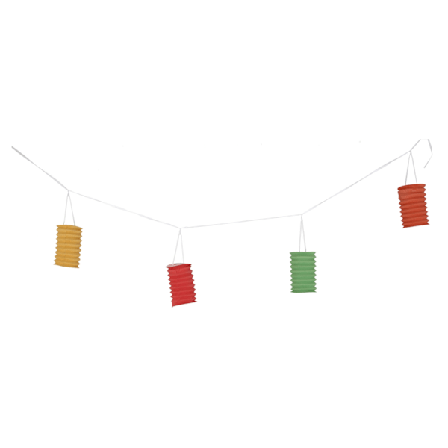 Girlang 4m lanterna 8st 10cm 4 färger