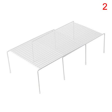 Skåp Hyllorganisatorer Stapelbar expanderbar set av 2 metall köksbänk metall hyllor