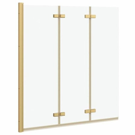 Modern duschkabin - vidaXL - Guld - 130x138 cm - ESG-glas - Aluminium - Fällbar - Svängbar