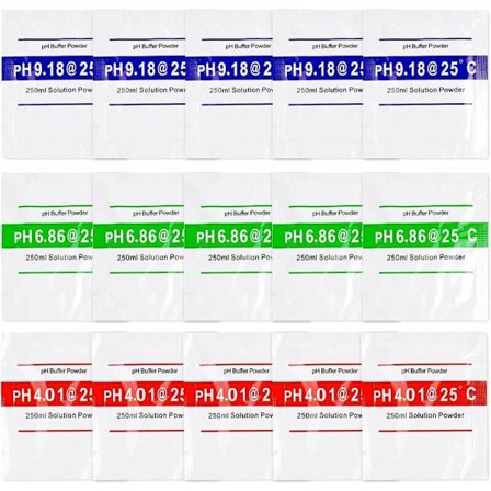 15 stk. Po15 stk. bufferpulver til pH-meter, pH 4,01/6,86/9,18 pH-testmålingskalibreringsopløsning, pH-bufferpulvermålingsbufferopløsning,