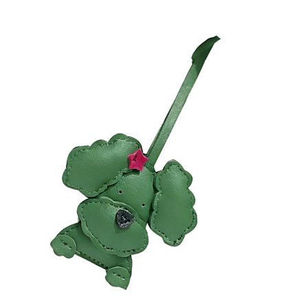 Sød dyreformet nøglering krøllet hund charm lavet af PU læder blød at røre ved til dekorative formål letvægt