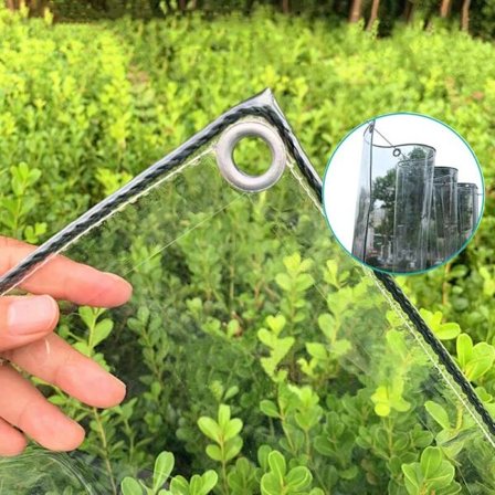 Klar industrielt presenning 2,4x2m med øjer, fortykket vandtæt pvc-dækning til terrassetag