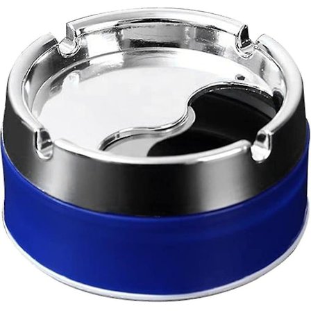 Tyylikäs kannettava teräksinen tuhkakupillinen tuhkakuppi pyörivällä kannella, sininen, kodin sisustus (sininen 1 kpl