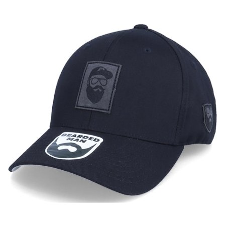 Bearded Man - Černá adjustable Kšiltovka - Charcoal Cap Man Patch Black Flexfit @ Hatstore