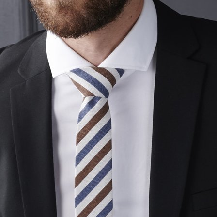 Blue & Brown Striped Tie for Men - Skinny ties