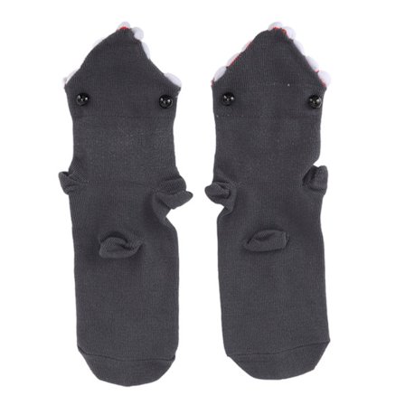Søte tegneserie hai form midt legg strikkesokker for alle årstider unisex