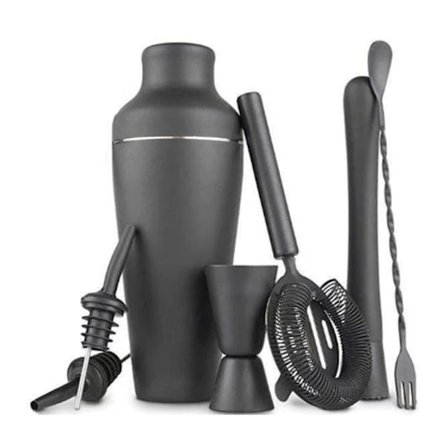 Cocktail Shaker Set - Matt Svart - Rostfritt Stål