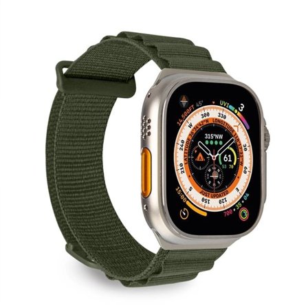 Puro Extreme Nylon hihna Apple kellolle 42 / 44 / 45 / 49 mm - tummanvihreä