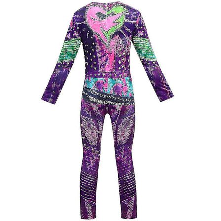 Descendants 3 Mal Kostyme Jenter Cosplay Jumpsuits Hansker Antrekk V