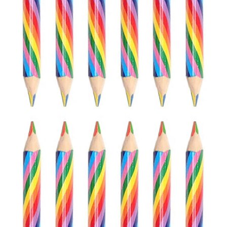 12 stk. regnbuefarvede blyanter til børn, 4 i 1 farveblyanter, regnbueblyant til børn, flerfarvet blyant, sjove blyanter (firefarvet)