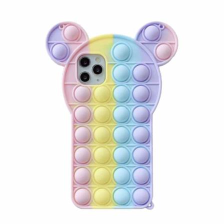 Iphone 12/iphone 12 Pro Skal - Pop It Fidget Multicolor Kanin Rosa/gul/blå/lila