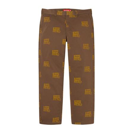 Supreme, Cropped Trousers Bruin, Heren, Maat:W32