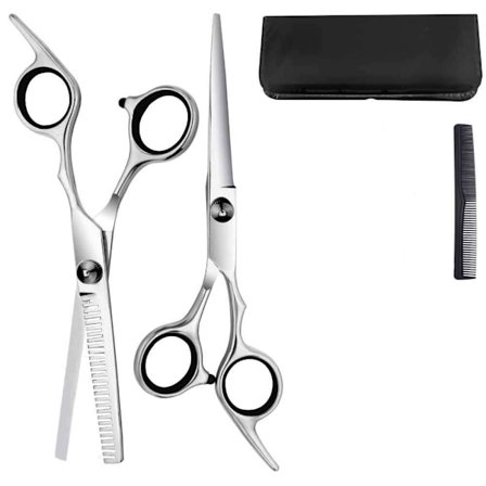 Litet Frisörset - Frisörsax och Urtunningssax svart med fodral och kam