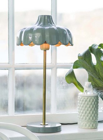 Wells bordlampe H50 - grønn/gull