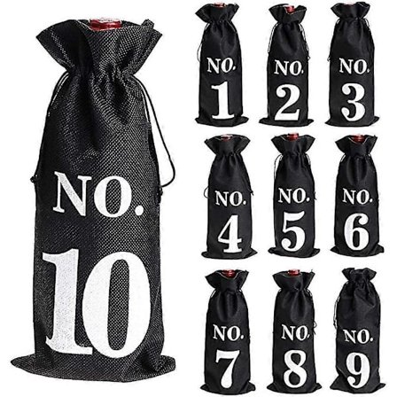 1 Til 10 Jutevinsposer Blind Smagning Snørepose Snørepose Vin Flaske Ærmer