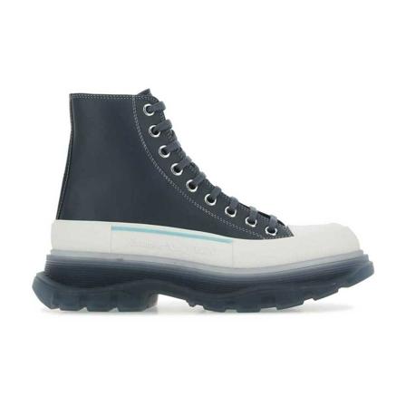 Alexander McQueen, Lace-up Boots Blauw, Dames, Maat:36 EU