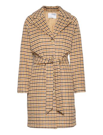 Slfmilanool Check Coat Patterned Selected Femme