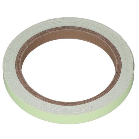10m Pimeässä Hohtava Teippi UV-Valolla Latautuva Fluoresoiva 15mm 0.59in Leveys Vihreä Sileille Seinille Portaille