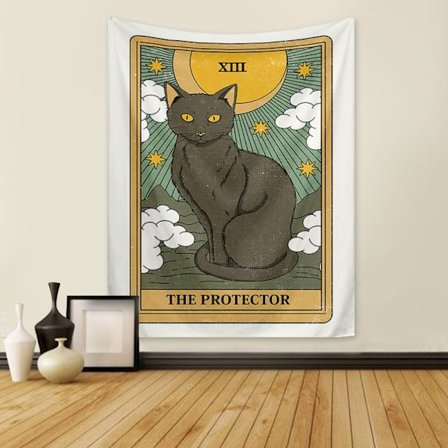 130x150cm Musta Kissa Seinävaate Luonnonkoristeisiin