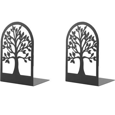 Metal bogstøtter til bøger, ridsefrie bogstøtter til kontor, skole og hjem, bogafdelere, cd'er, filholder til kontorer (2) sort