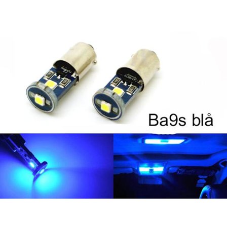 BA9S Canbus Blå Led 2-pack T4W 100 lumen