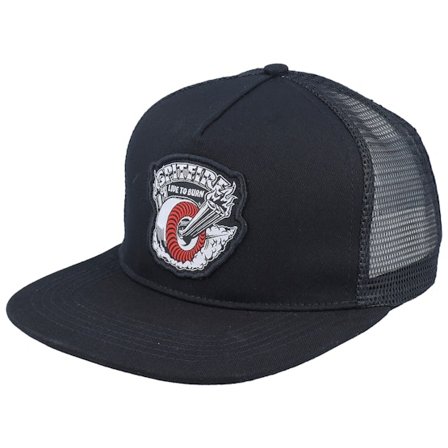 Spitfire - Schwarz trucker Cap - Burnout Black/White/Red Trucker Snapback @ Hatstore