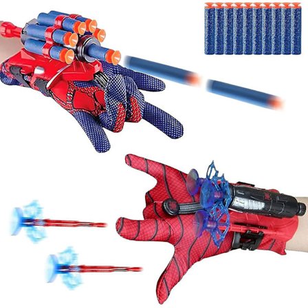 Spider Web Shooting Game, 2 sæt Spider Web Shooters til børn Lncher Handsker Hero Film Lncher med håndled Legetøjssæt Sjovt Dekorere Børn Håndled 