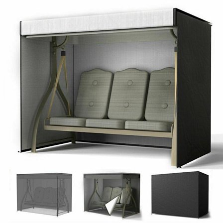 Vedenpitävä suojapeite 3-istuttavalle puutarhakeinulle 210D anti-UV Oxford -kangasta ulkokäyttöön (220 x 125 x 170 cm)-XF27-