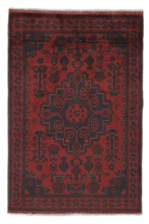 Afghan Khal Mohammadi Teppe Håndknyttet 102X152 Svart/Mørk Rød