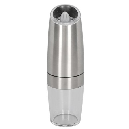 Elektrisk salt- og peberkværn i rustfrit stål med justerbar tyngdekraftssensor, sølv