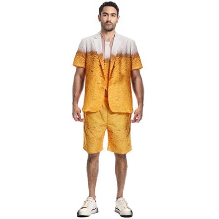 Mænds Ølprint Performance Kostume Tøj Sæt, Cosplay Ølfestival Outfit