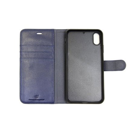 iPhone XS Max Plånboksfodral Läder med Stativ - Blå